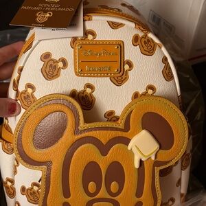 Disney White and Brown Bag with Playful Design